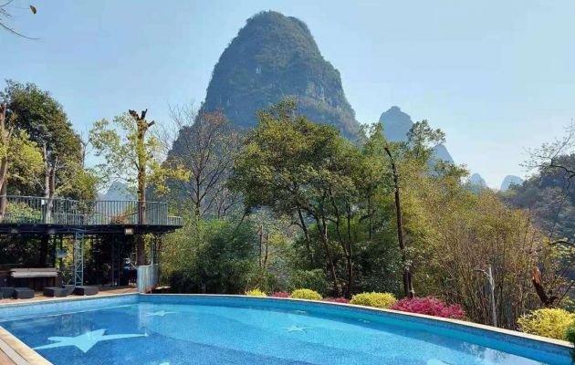 Li River Resort pool and views